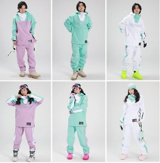 カップルレディースメンズスキー　スノーボードスノーウェアセット　加厚防水