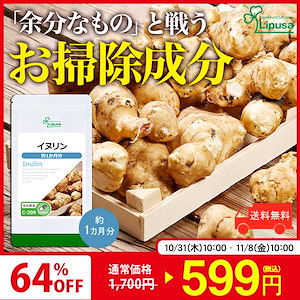 【限定セール】 イヌリン 約1か月分 C-209 サプリ 健康食品 26.1g(290mg 90カプセル)