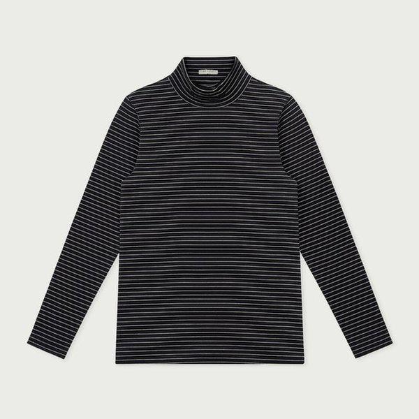 女性ストライプハイネックTシャツ10540-131-823-45-100_us