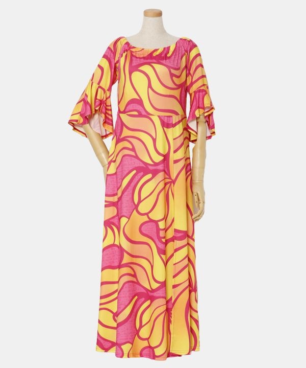 ネオンハイビベルスリーブドレス 7,869円