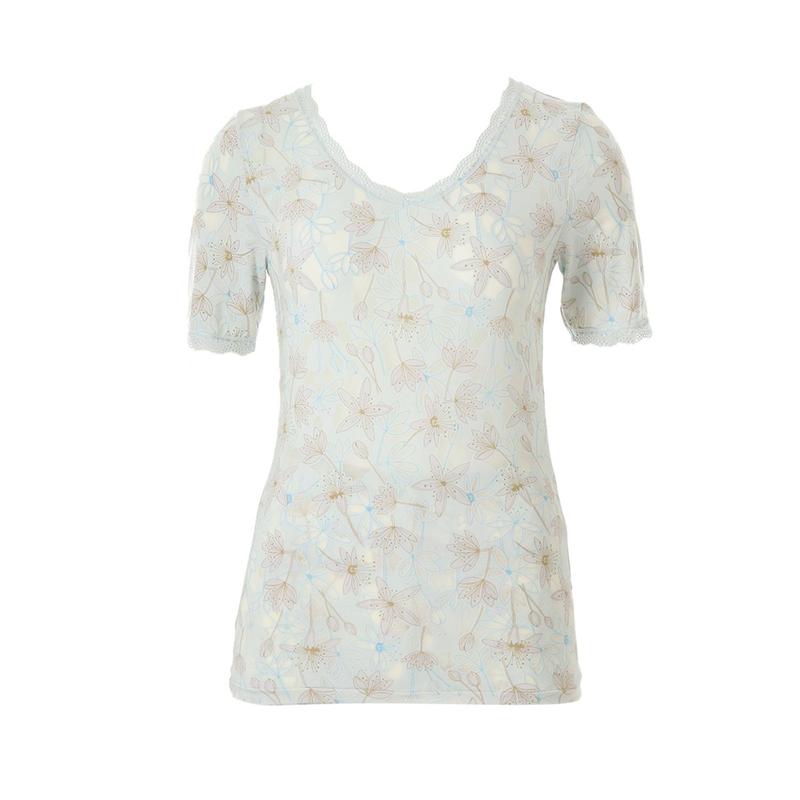 モダール バーンアウト シンプル レース 3分丈トップス 女性用下着 BU_CA(VLG2464A)