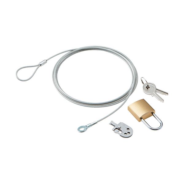 (まとめ) エレコムノートパソコン＆マウスセキュリティロック(南京錠) スタンダード ESL-3A 1パック (×10セット)