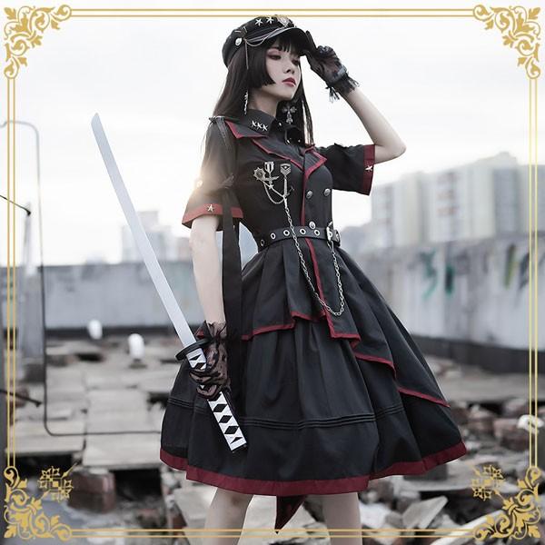 【人気製品 急速出荷】 Lolita系 ロリータ 軍服 ワンピース ゴスロリ セーラー服 ロリ 制服 学生服 萌え萌え 少女ウェア レディース 二次元ドレス 学園祭 文化祭