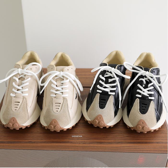 [韓国ファッション]ダッドシューズ バイカラー スエード素材切替 スニーカー