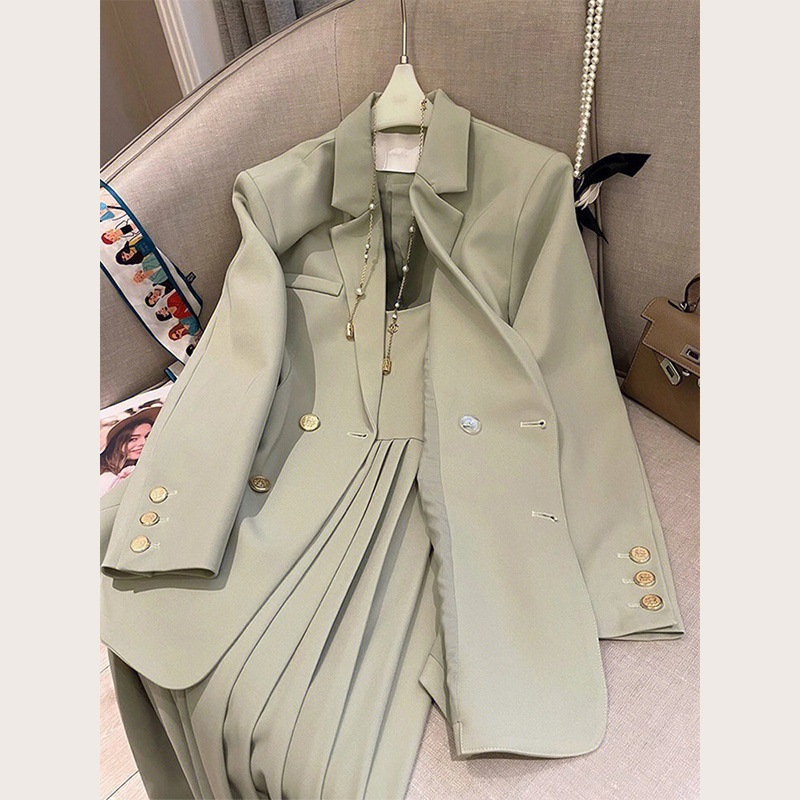 ハイエンドのカスタマイズ-春スーツ レディース 2025 新しいスタイル スーツ ジャケット スリム サスペンダー ドレス 2 点セット