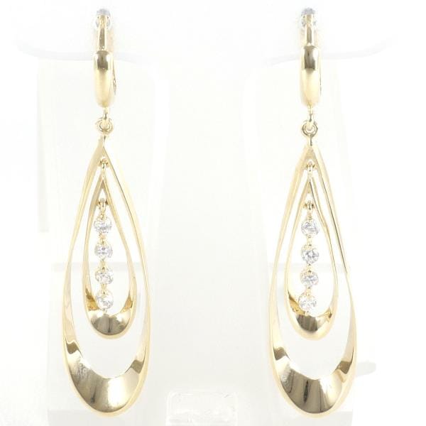 10K YG ピアス ジルコニア 総重量約2.7g ジュエリー 中古