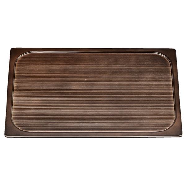 木製 内雪才型千筋盆/トレー (ブラウン 木) 450mm×299mm×9mm 日本製 (和食 レストラン 居酒屋 店舗 お店)