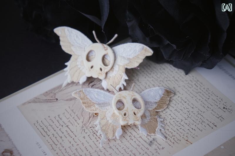 ヘアアクセサリー ハロウィン ゴシック 髪飾り 小物 レディース 女の子 女の子 ヘアピン ヘアクリップ ゴシック 骸骨 モチーフ イベント ハロウィーン かわいい ユニーク