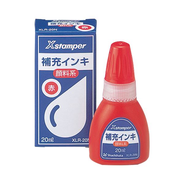 （まとめ） シヤチハタ Xスタンパー 補充インキ 顔料系全般用 20ml 赤 XLR-20N 1個 (×10セット)