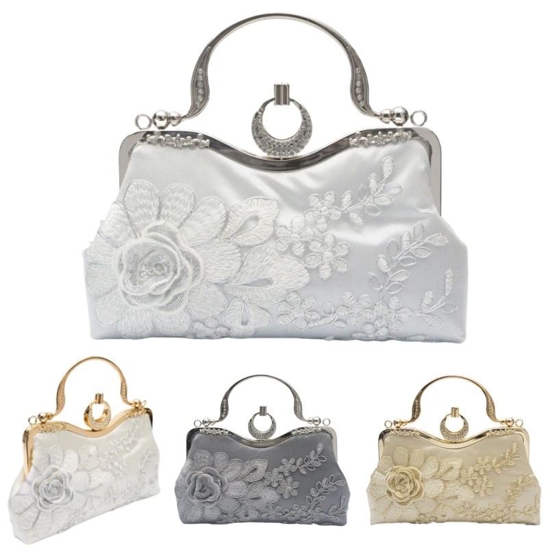 ハンドバッグ フラワー 刺繡 ハンドメイド バッグ クラッチバッグ 結婚式 パーティーバッグ 演奏会 発表会 財布 母の日 ショルダーバッグ メイクパーチ ミニバッグ クリスマスプレゼント 8,410円