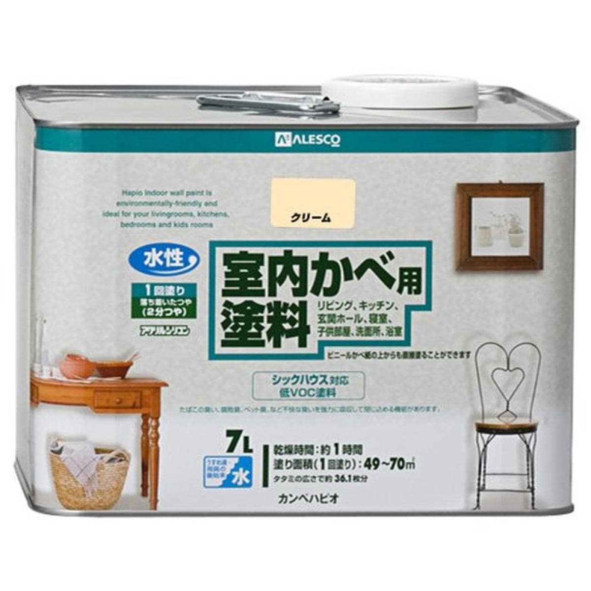 カンペハピオ 室内かべ用塗料 クリーム 7L