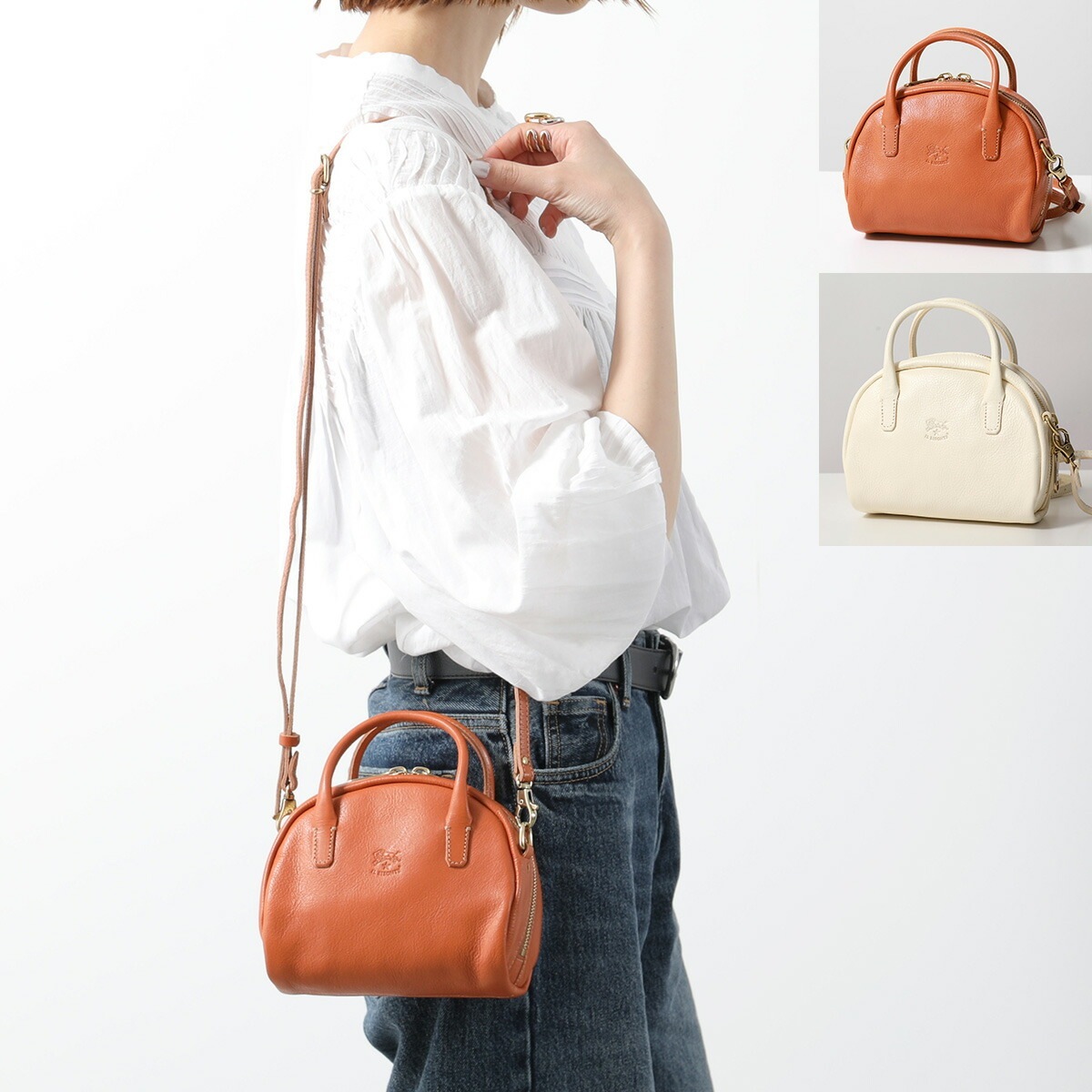 IL BISONTE イルビゾンテ ショルダーバッグ BHA019 レディース ハンドバッグ クロスボディ ミニバッグ レザー アイコンロゴ 鞄 カラー4色