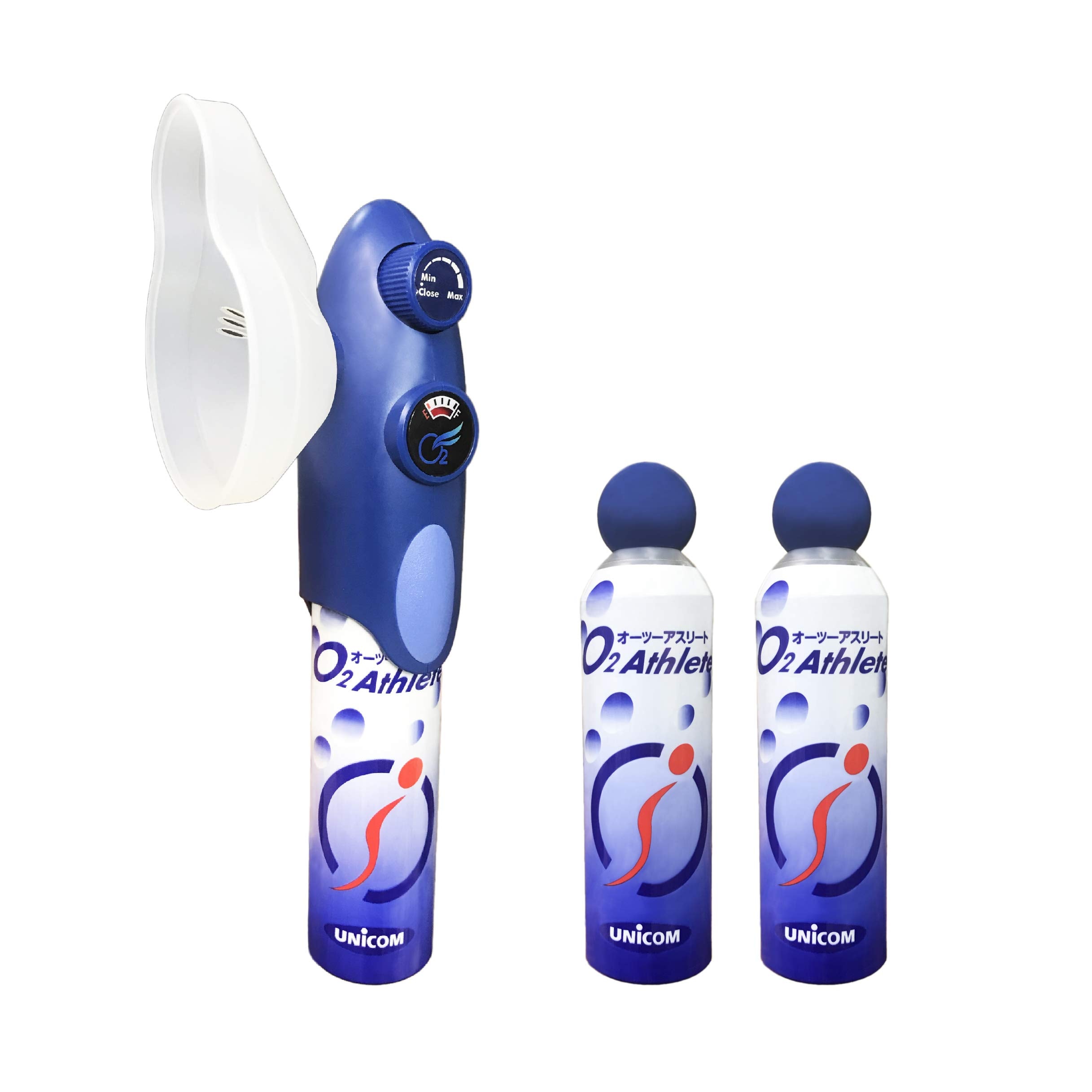 UNICOM 携帯酸素発生器 オーツーアスリート O2 Athlete スタートキット＋交換用ボンベ缶2本付きセット