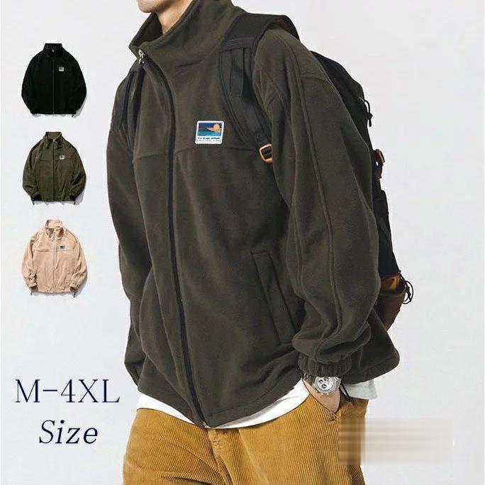 メンズ フリース ジャケット ック アクティブ トップス あったか 登山 裏起毛 仕事 旅行 通勤 長袖 選べる4色