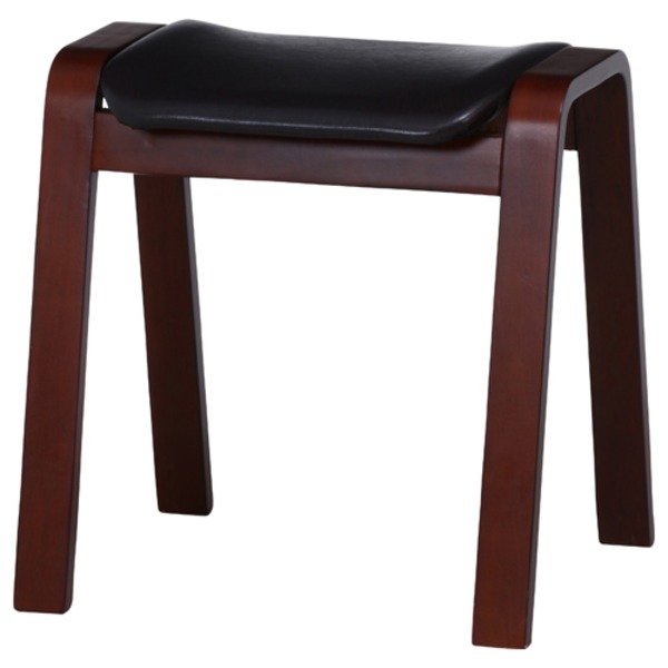 (4個セット) オットマン 約幅440mm ハイタイプ ブラウン 合皮 スタッキングチェア 曲木 スツール リビング ダイニング