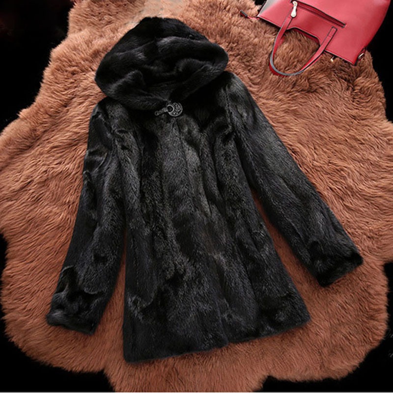 2024 新しいミンクの毛皮のコートの女性の全体ミンクフード付き毛皮ミッドレングスミンクコートオフシーズン な毛皮 7,148円