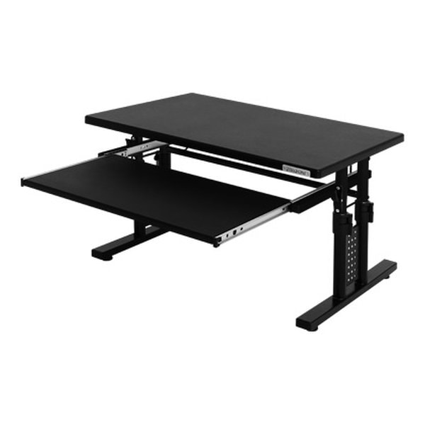ローデスク 昇降式/キーボードスライダー付/幅700mm/ブラック BHD-700L