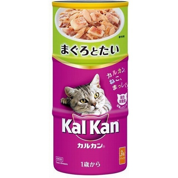 （まとめ買い）ハンディ缶 KHC03 1歳から まぐろとたい 160gx3缶 猫用缶詰 キャットフード [x9]