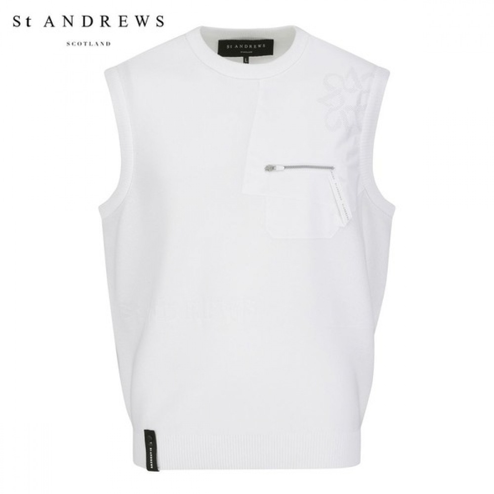 (St Andrews) メンズシンボルウーブンミックスニットベスト