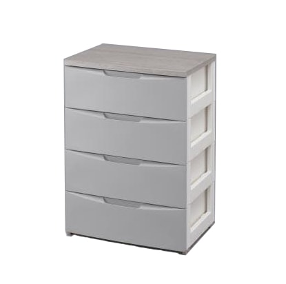 アイリスオーヤマ DW-554グレ- デザインウッドトップチェスト(グレー) DW554グレ