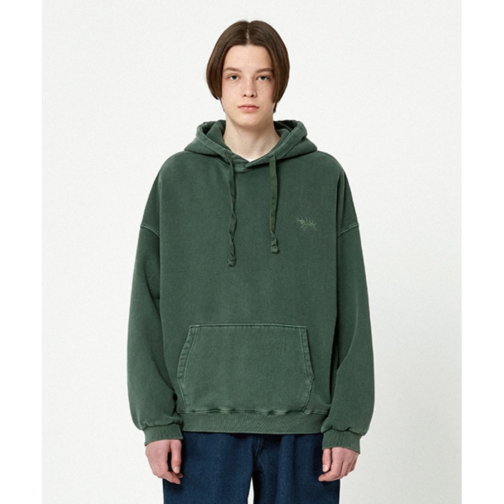 FLUKEスラムロゴピグメントフードTシャツブルーグリーンFHT750-Z