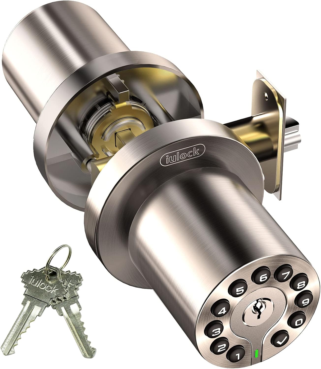 キーレスエントリードアロック ラウンドノブ 電子ロック キーパッド