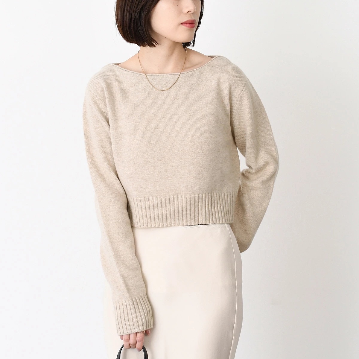 セーター トップス ANGRI アングリ ウールカシミアクロップド ニット 1366064206 レディース ベージュ
