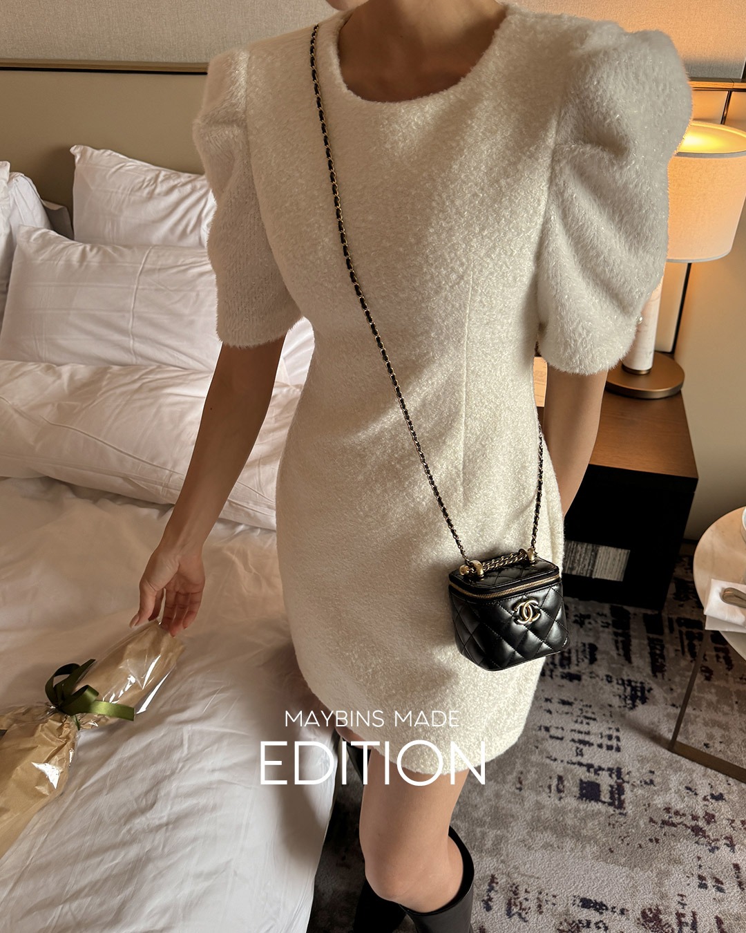 [MAYBINS] パフスリーブミニワンピース