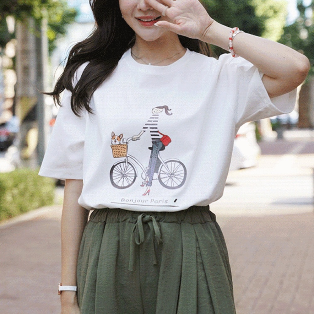 クリック&ファニーパフィープリントTシャツ