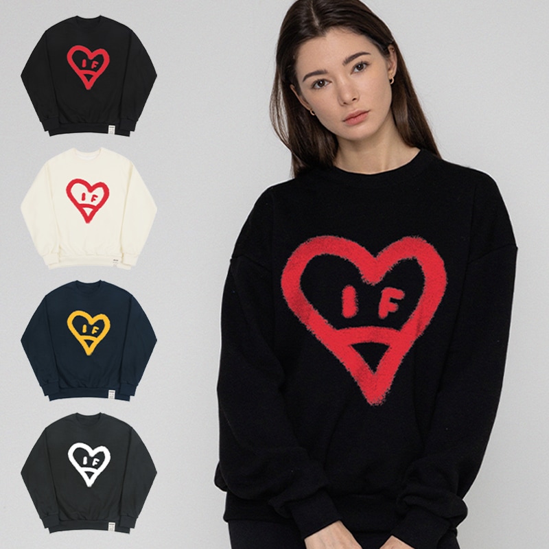 [UNISEX]Big Heart Smile Spray Sweatshirt_4color