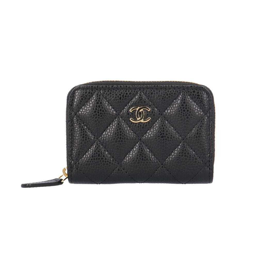 シャネル クラシック ジップ コインパース マトラッセ コインケース キャビアスキン AP0216 CHANEL 中古