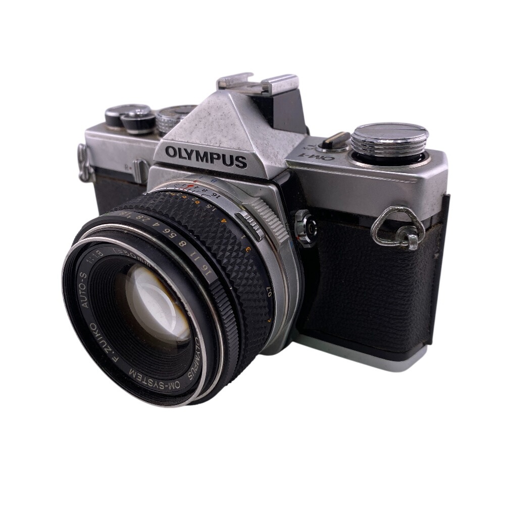 1972年 OM-1 ZUIKO 50mm F1.8 カバー付き GP フィルムカメラ シルバー ユニセックス