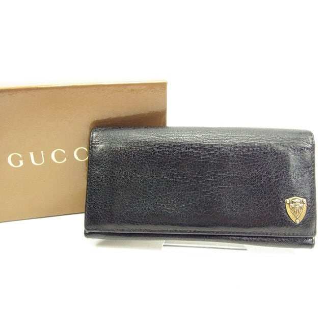 長財布 ファスナー付き長財布 ブラック 中古