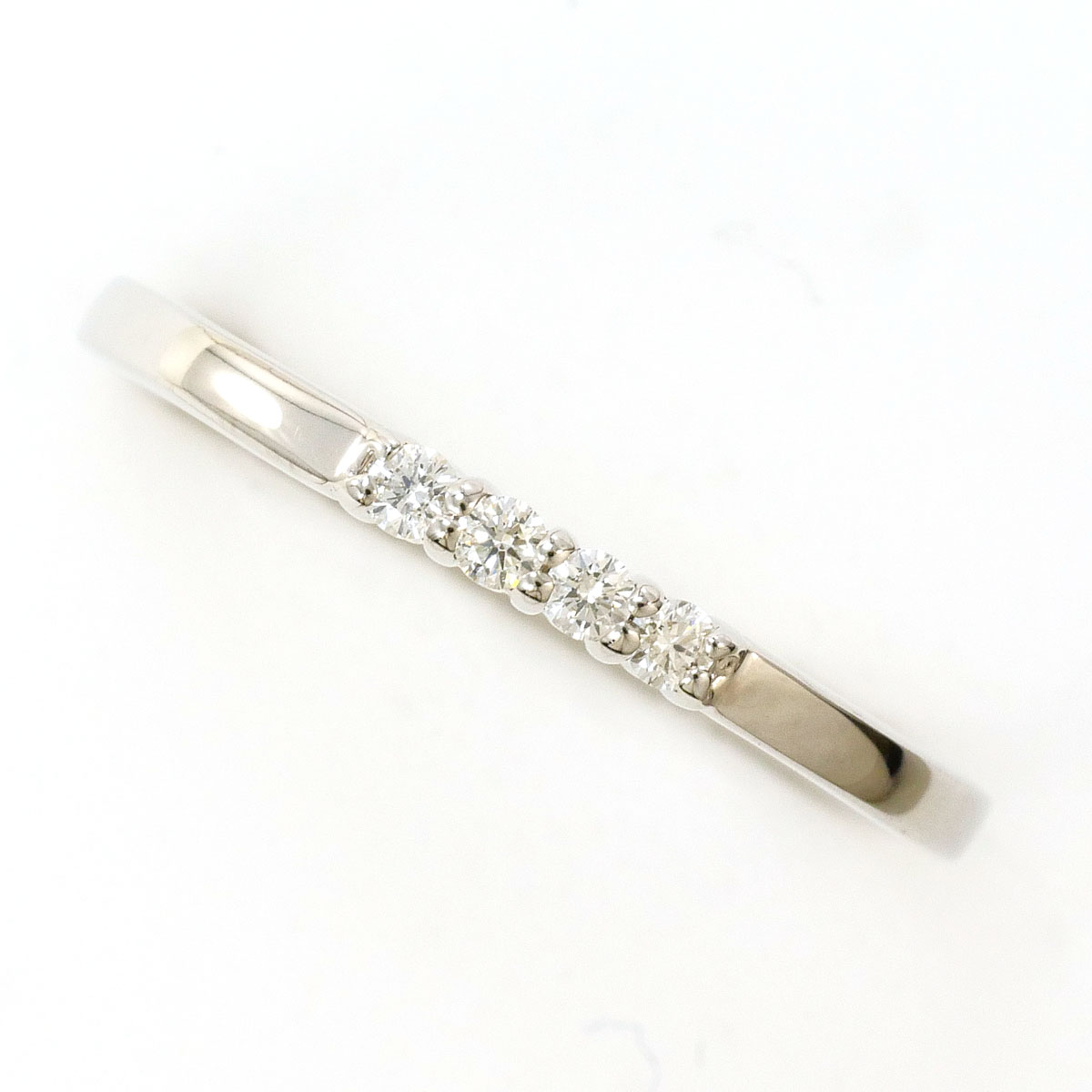 K18 18金 WG ホワイトゴールド リング・指輪 11号 ダイヤモンド 0.07ct 総重量約1.6g 中古
