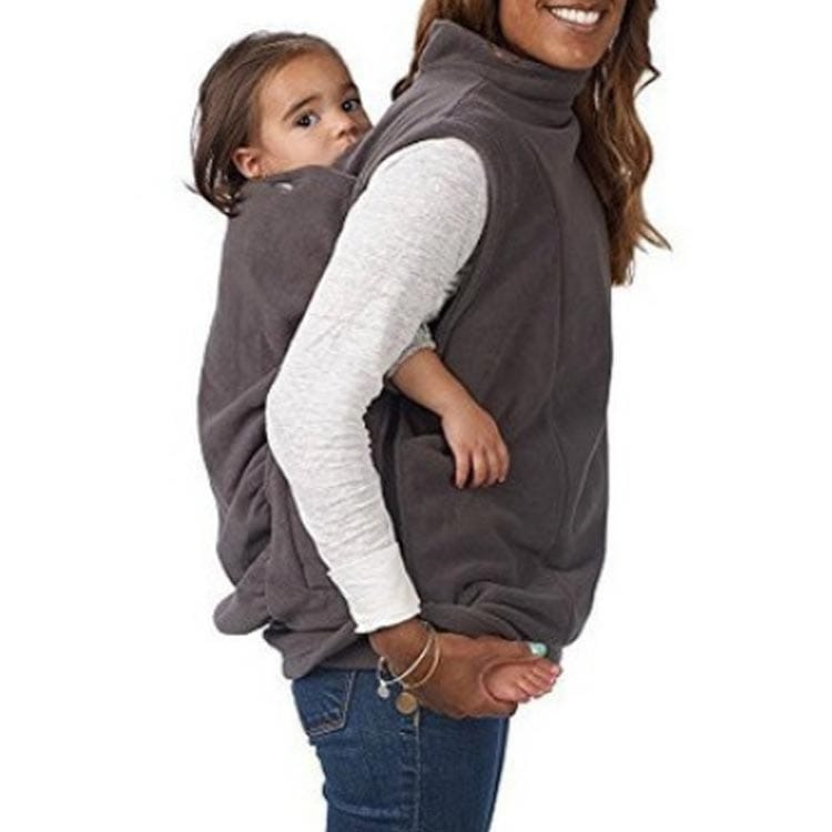 アウターベスト袖なし ママベスト ベスト 抱っこパーカー おんぶも抱っこもOK ママコート フリース ママパーカー