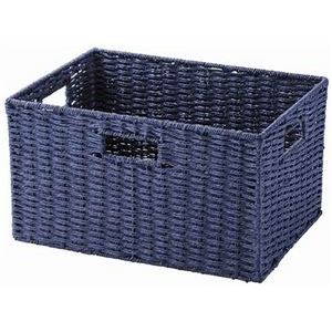 18個セット 収納ボックス/リビング収納かご ネイビー 幅36奥行26高さ20cm 軽量設計 ペーパーバスケット フル