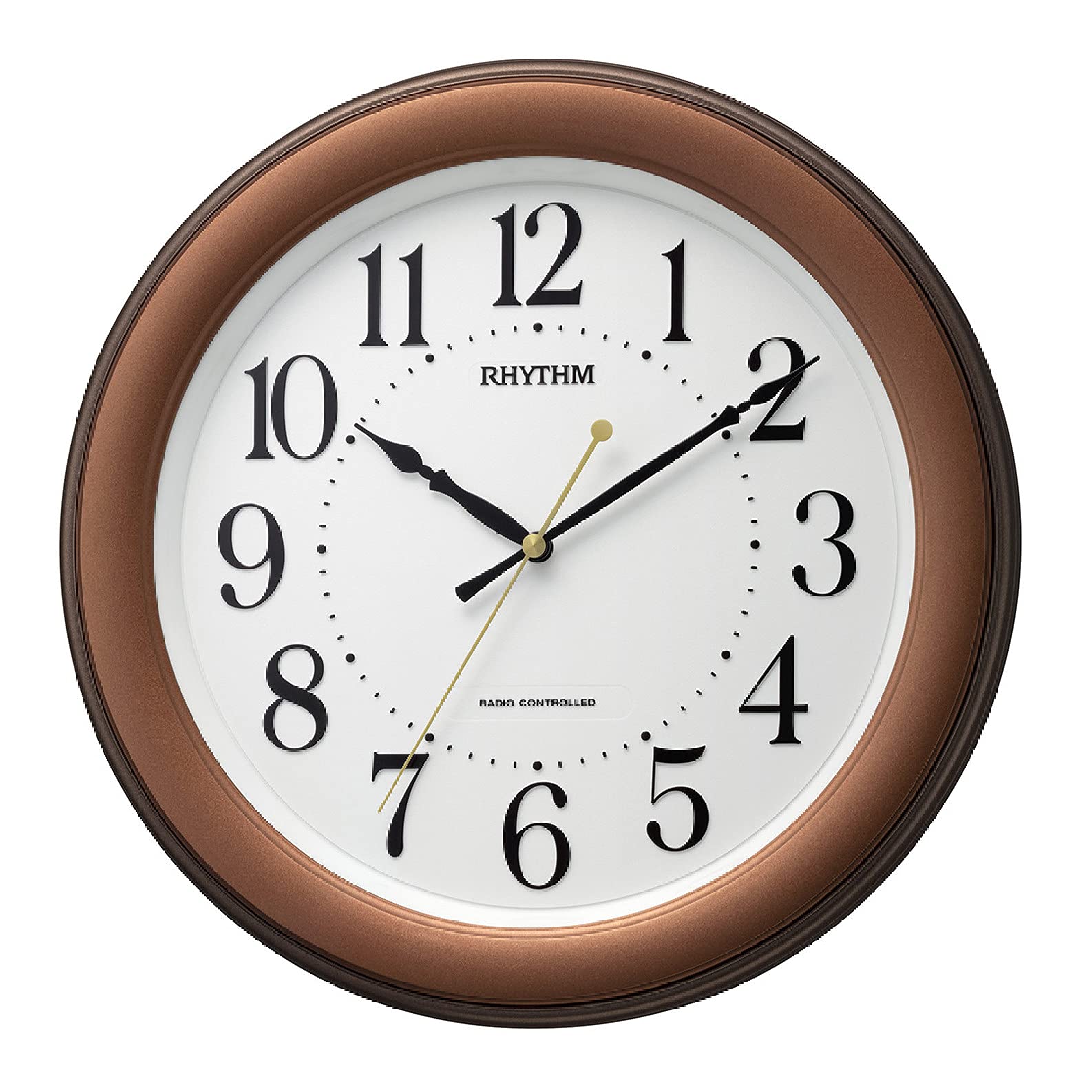 リズム(RHYTHM) 掛け時計 電波時計 静かな 連続秒針 茶 Φ31.4x4.8cm 8MY563SR06 ブラウン