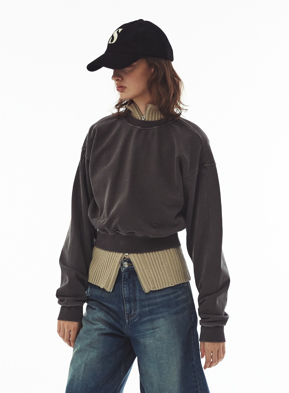 【SATUR】 WELLS CROP SWEATSHIRT : VINTAGE BROWN 16,050円