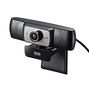 サンワサプライ 会議用ワイドレンズWEBカメラ USB接続 150超広角 200万画素 マイク内蔵