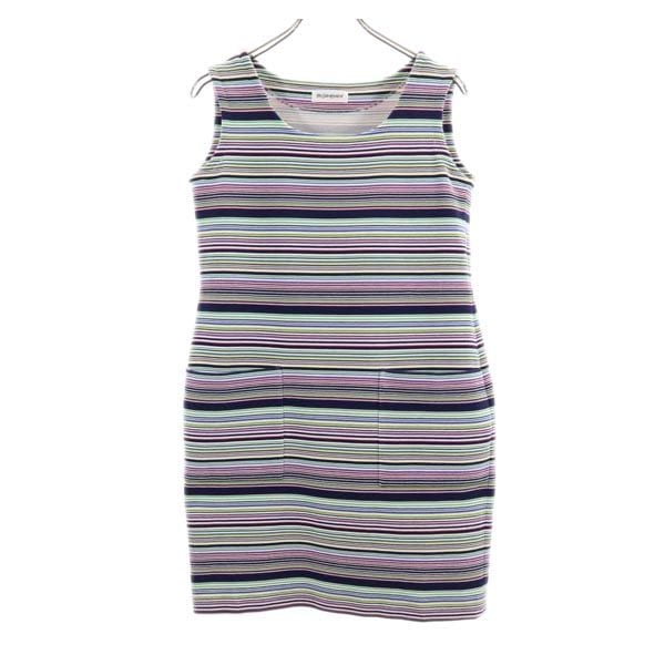 ボーダー ノースリーブ ワンピース M レディース