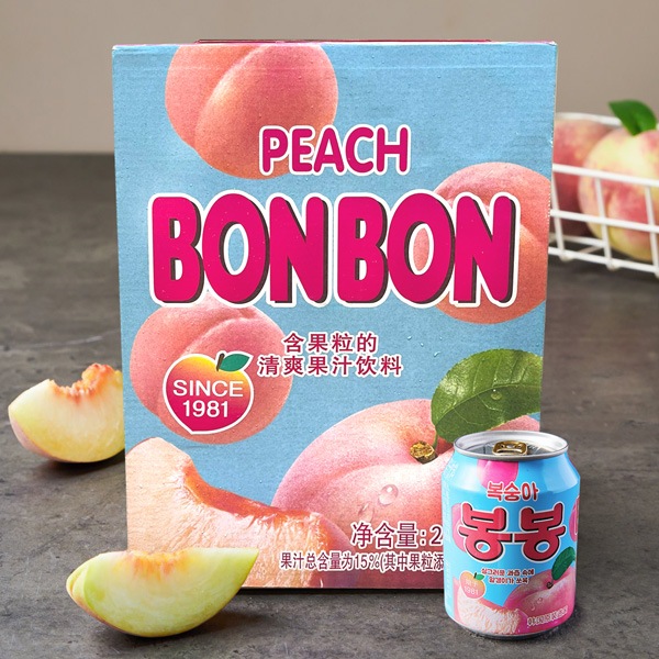 【ファッション通販】 おろし桃ジュース(ボンボン) 果実ジュース ピーチジュース ［お得］1BOX=238ml12缶 韓国飲み物