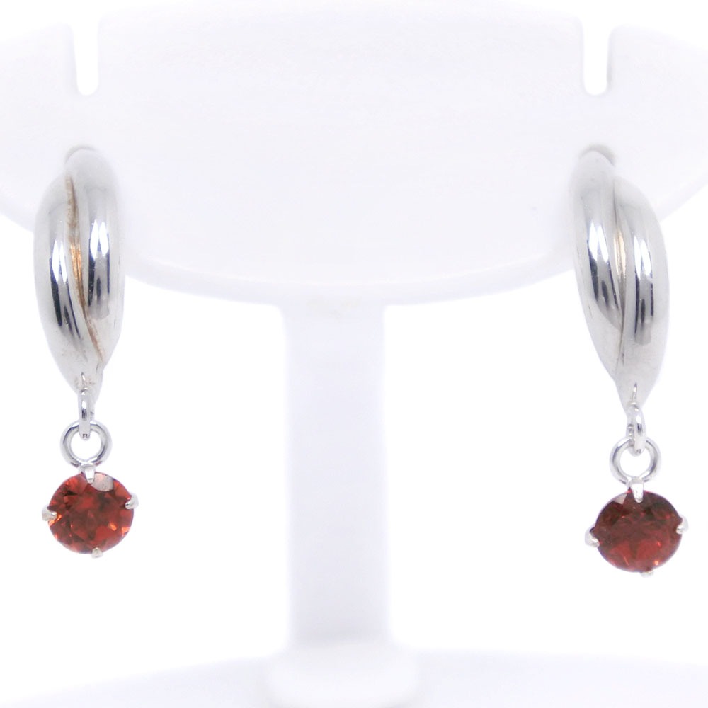 リーフモチーフ ピアス K14ホワイトゴールド 約0.5g レディース 中古品 Aランク