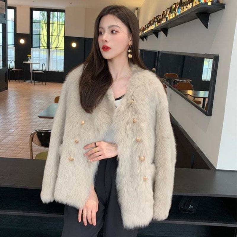 レディース 秋冬 新しい 高級 ゆったり イミテーション 毛皮 アウター モコモコ 小香風 トップス 4,783円