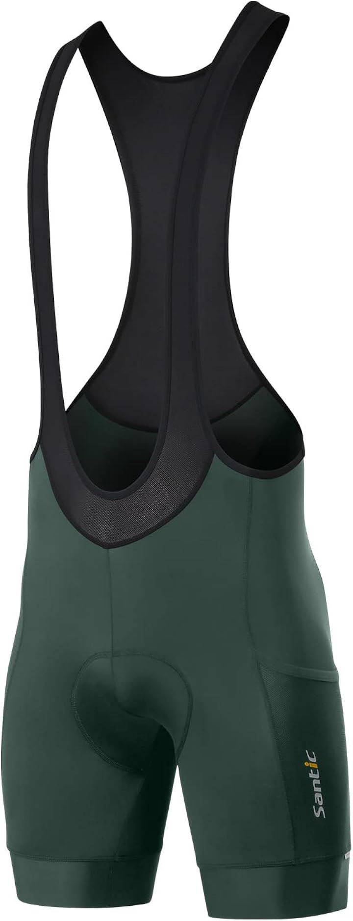 ビブショーツ ビブパンツ メンズ サイクルウエア 夏用 自転車 パッド付き 吸汗速乾(グリーン, S)