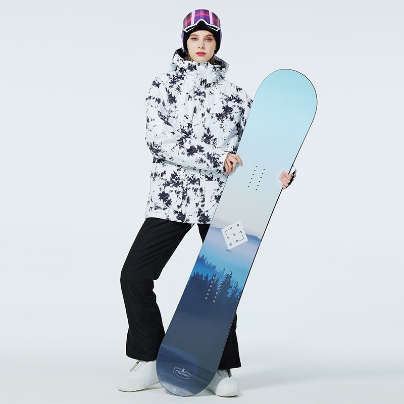 男性と女性のための新しいスタイルのスキースーツ作業服暖かく厚みのある韓国版スノーボードとダブルボードスキージャケットとパンツスーツ
