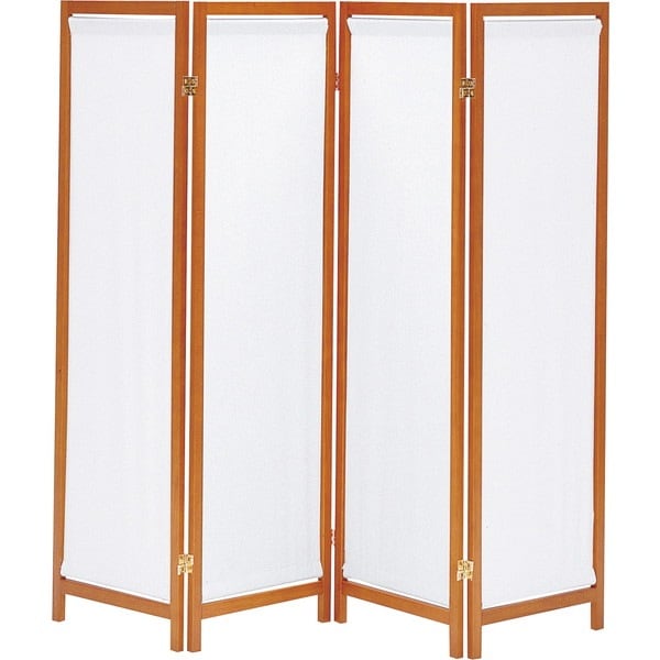 HT-4(BR) 木製スクリーン(帆布)4連 ブラウン メーカー直送