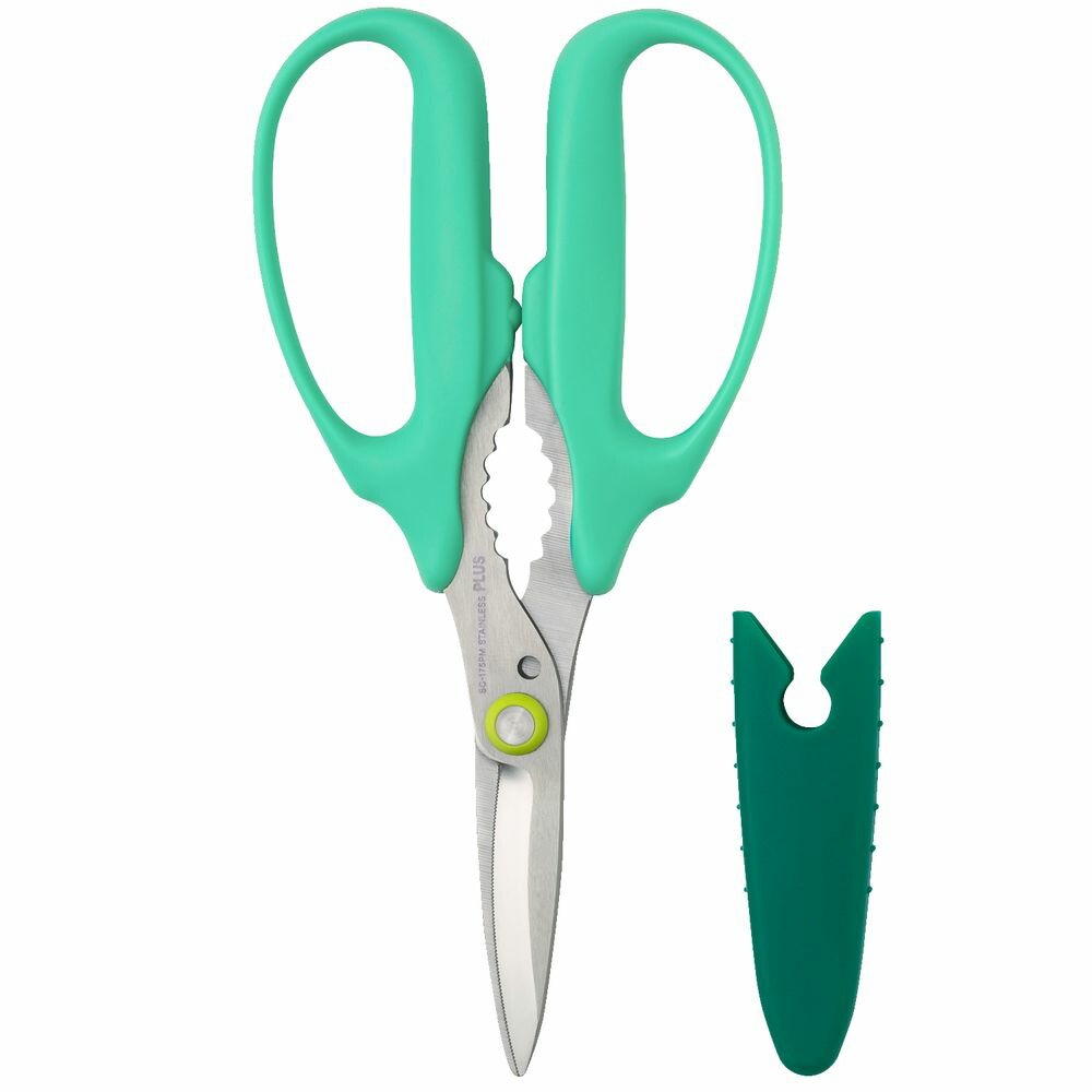 （まとめ買い）はさみ フィットカットカーブ 万能タイプ キャップ付き グリーン SC-175PM [x3]