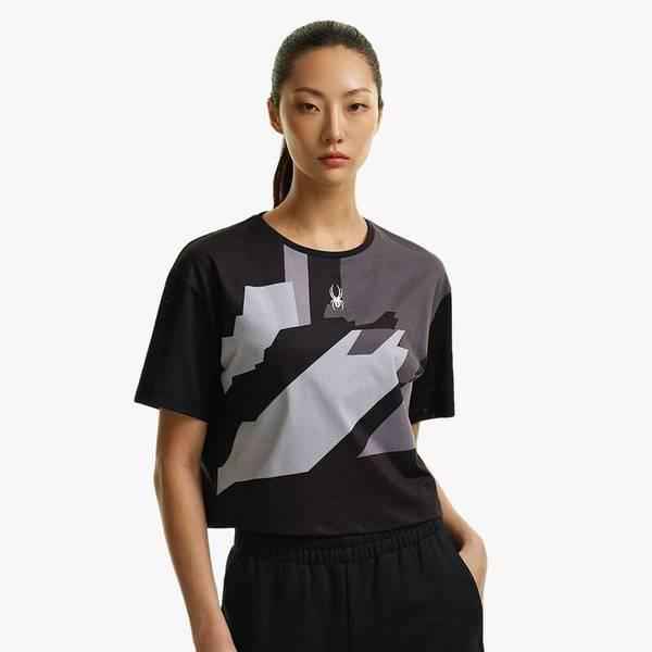 女性トレーニングクロップTシャツSPHMCNRS252WBLK 710316