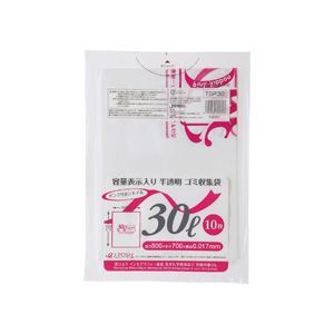 （まとめ）容量表示入りゴミ袋 ピンクリボンモデル 30L 10枚入x60パック