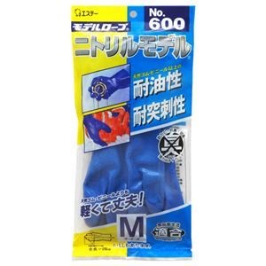 （まとめ） エステー モデルローブ ニトリルモデル No.600 M 1双 [x10セット]